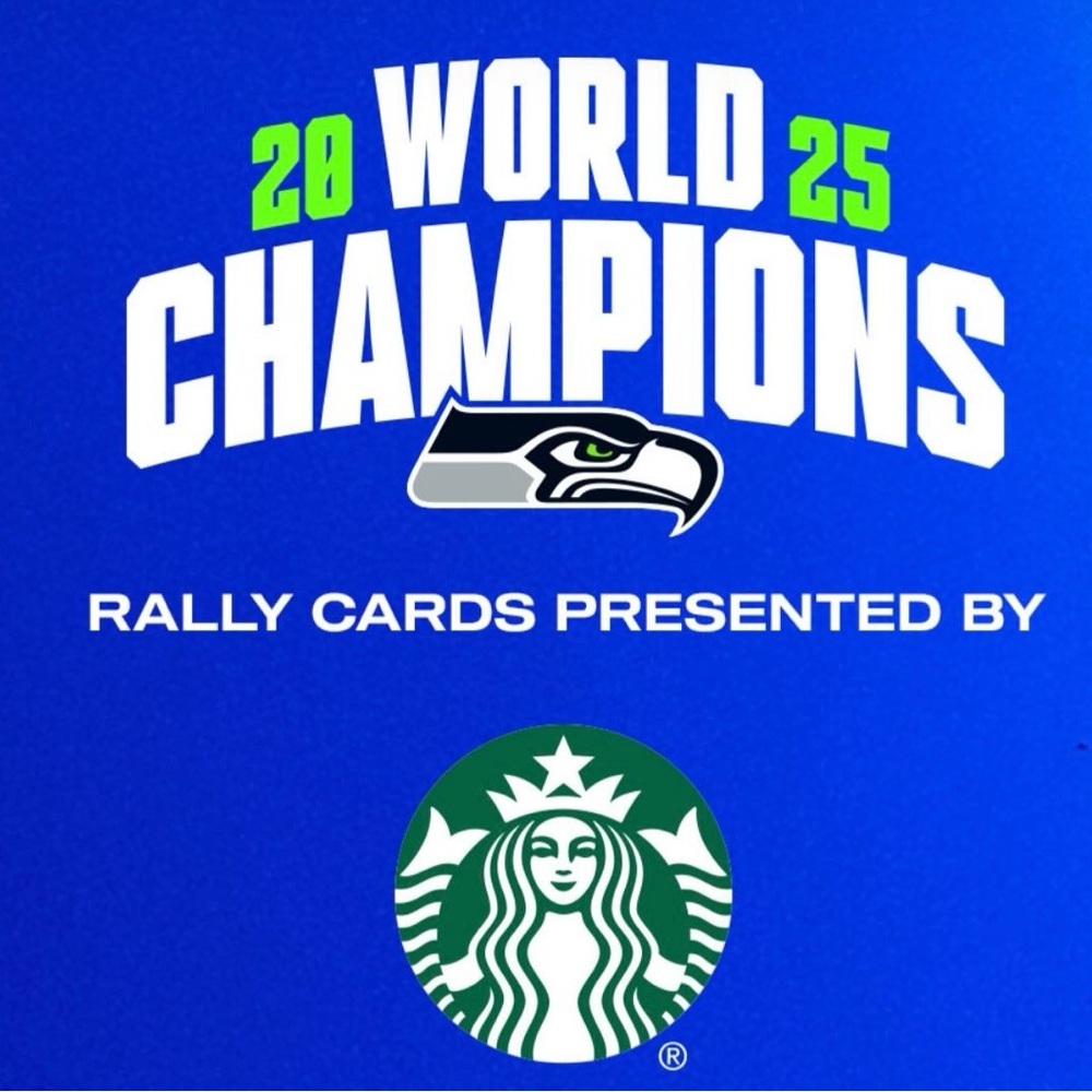 Starbucks Official 2025 World Champions Rally Card Seattle Seahawks - Picture 5 of 5
